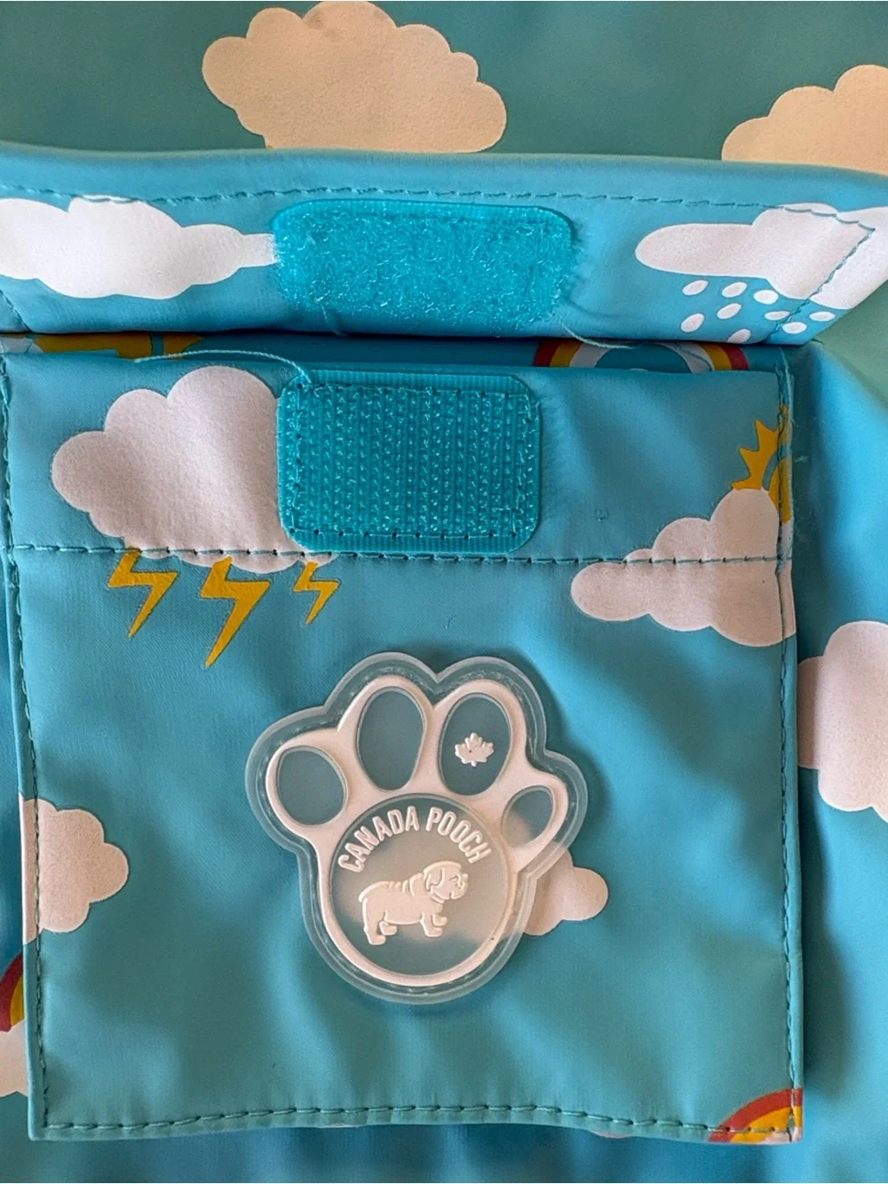 Canada Pooch Color Changing Cloud Dog Raincoat with Hood